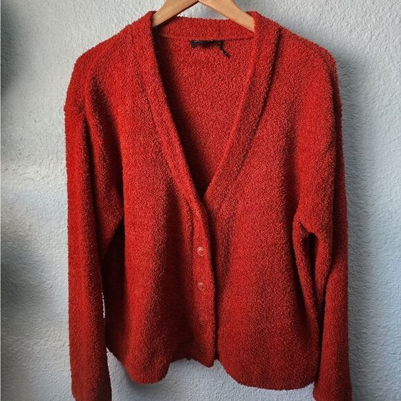 Anthropologie Out from under sweater  fluffy semi crop button front sweater - Picture 1 of 10